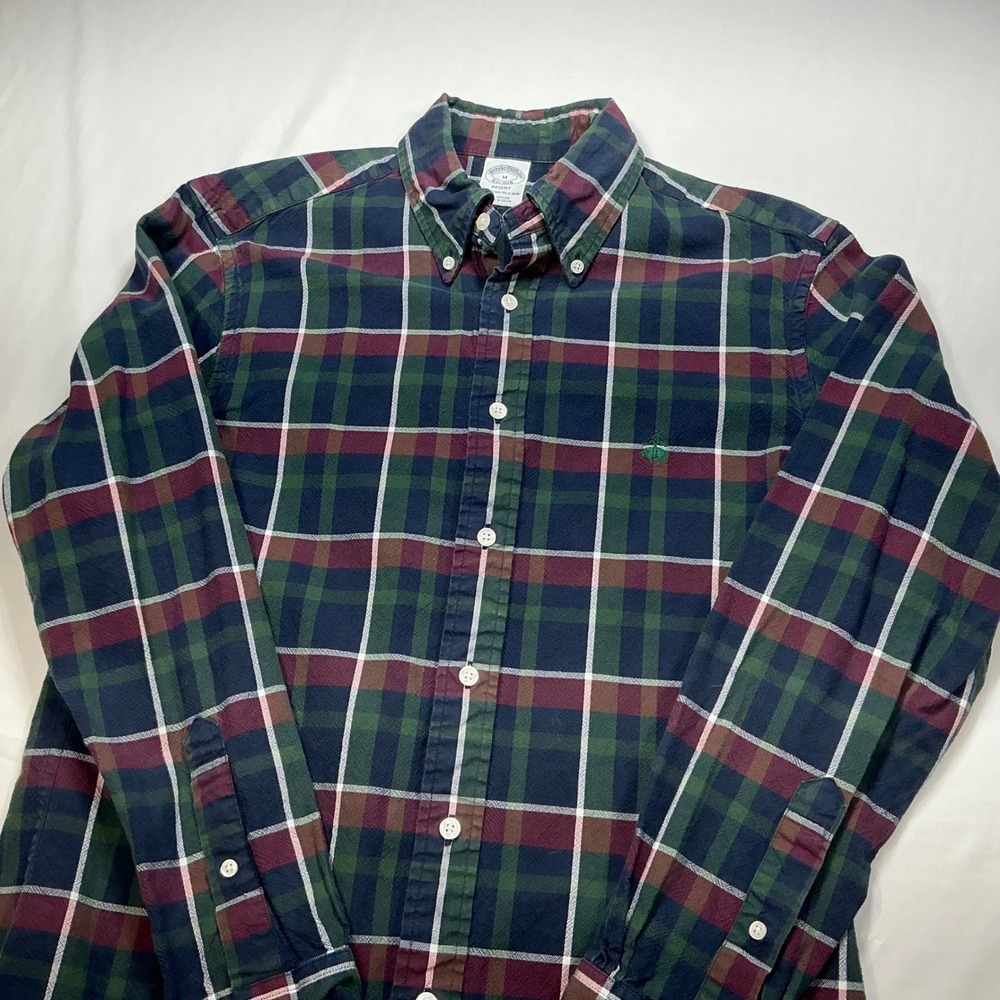 Brooks Brothers Mens Plaid Button Down Shirt Long‎ Sleeve Regent Fit - Picture 6 of 8